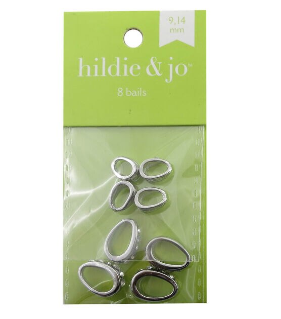 8ct Silver Bails With Clear Crystals by hildie & jo