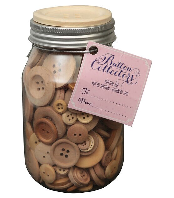 Blumenthal Lansing 8oz Light Wood Mason Jar With Buttons