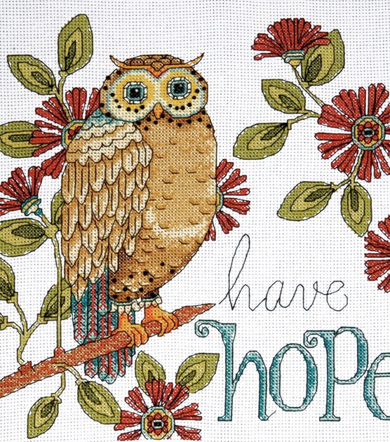 Tobin 10" Heartfelt Have Hope Owl Counted Cross Stitch Kit, , hi-res, image 2