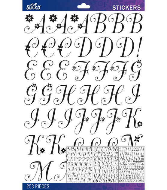 Sticko Black Dorchester Alphabet Sticker Large