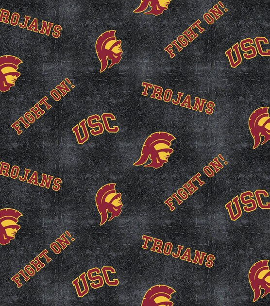 University of Southern California Trojans Flannel Fabric 42" Logo
