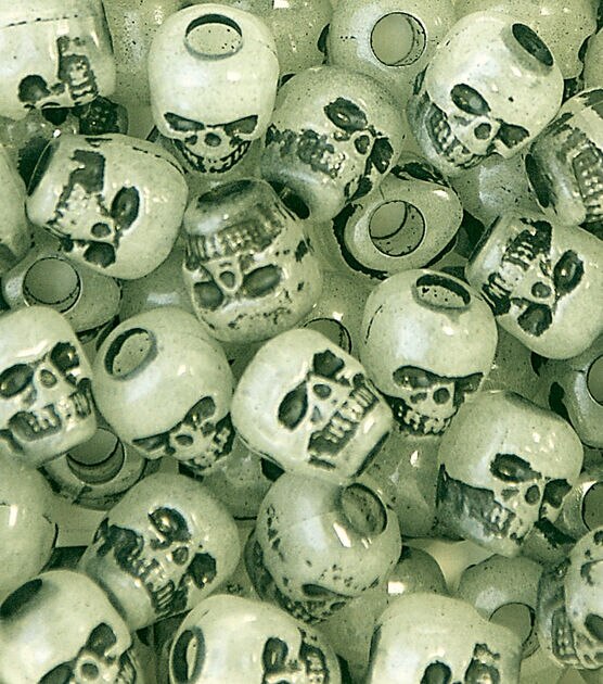 The Beadery 250ct Glow in the Dark Skull Beads