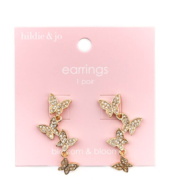 1" Spring Crystal Butterfly Post Earrings by hildie & jo