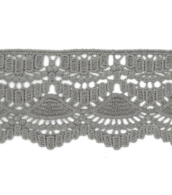 Simplicity Knit Lace Trim 3.4'' Gray, , hi-res, image 2