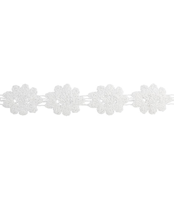 Simplicity Crochet Flower Trim White
