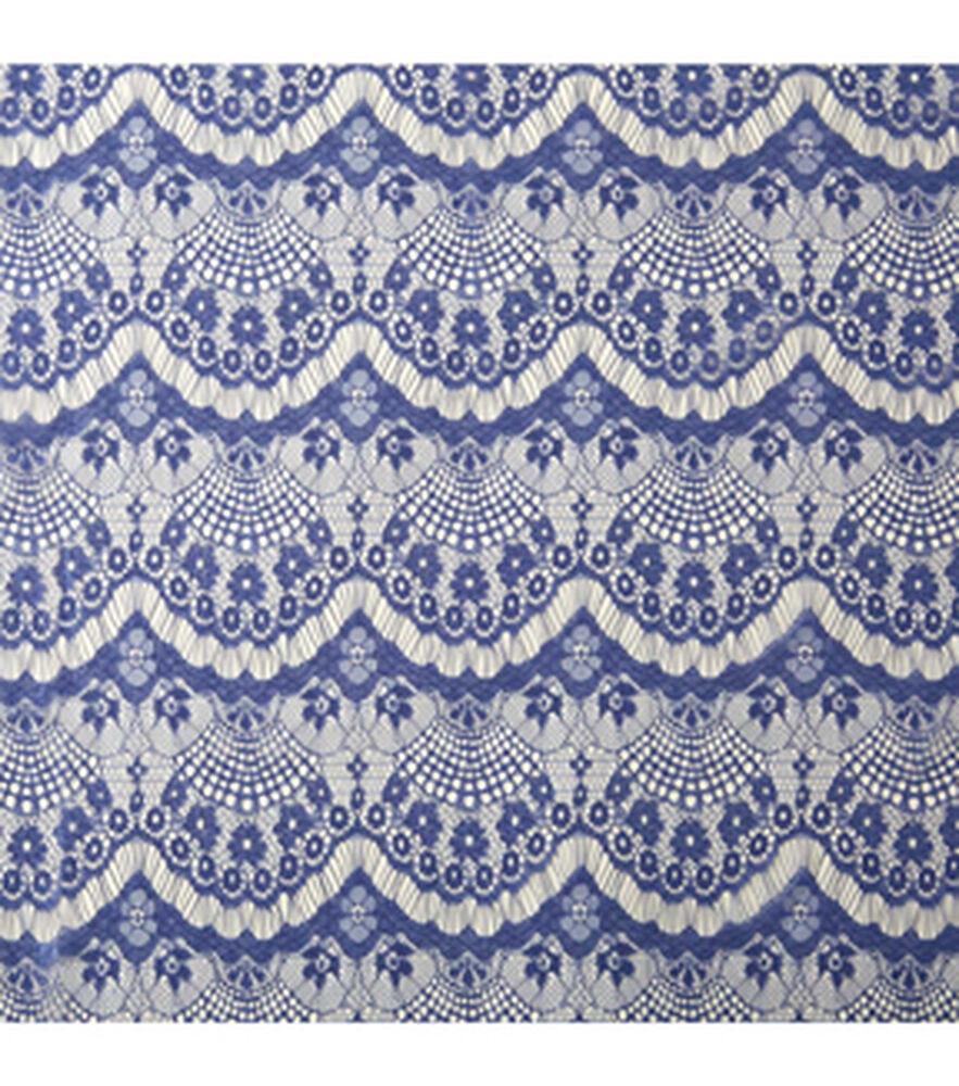 Eyelash Lace Fabric by Casa Collection, Mazarine Blue, swatch