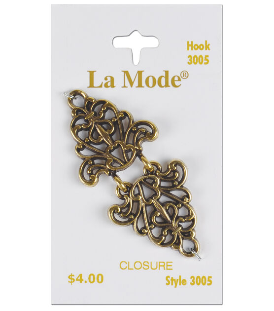 La Mode 2" Antique Gold Clasps 2pc