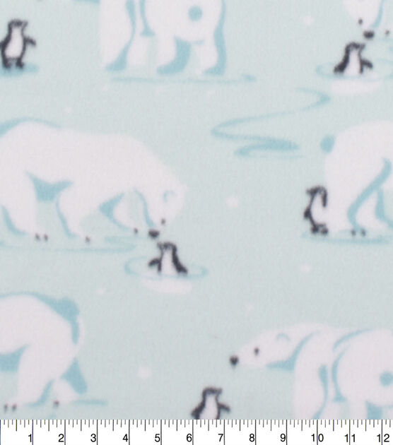 Curious Polar Bear Blizzard Fleece Fabric