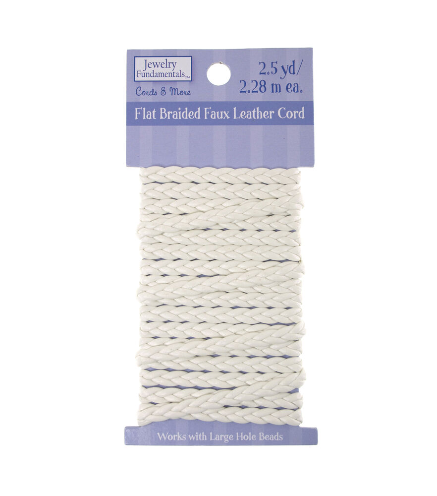 3yds Round Braided Faux Leather Cord by hildie & jo, 12352811, swatch