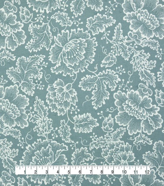 Grey Foliage Cotton Canvas Home Decor Fabric, , hi-res, image 2