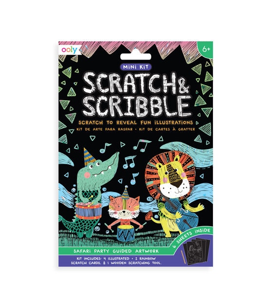 OOLY 7ct Mini Safari Party Scratch & Scribble Art Kit
