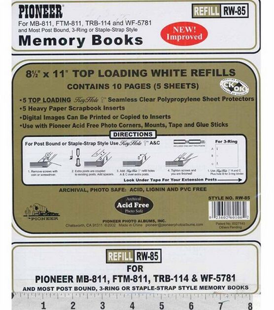 Pioneer Universal Top Loading Page Protectors 5PK 8.5"x11"