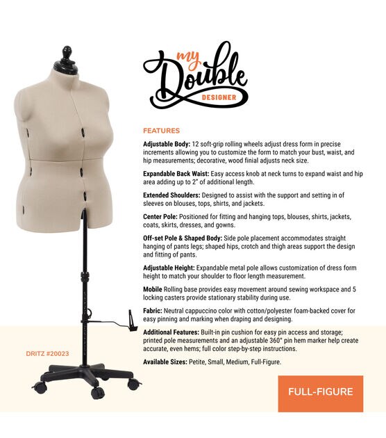 Dritz Medium Dress Form My Double Designer : Target
