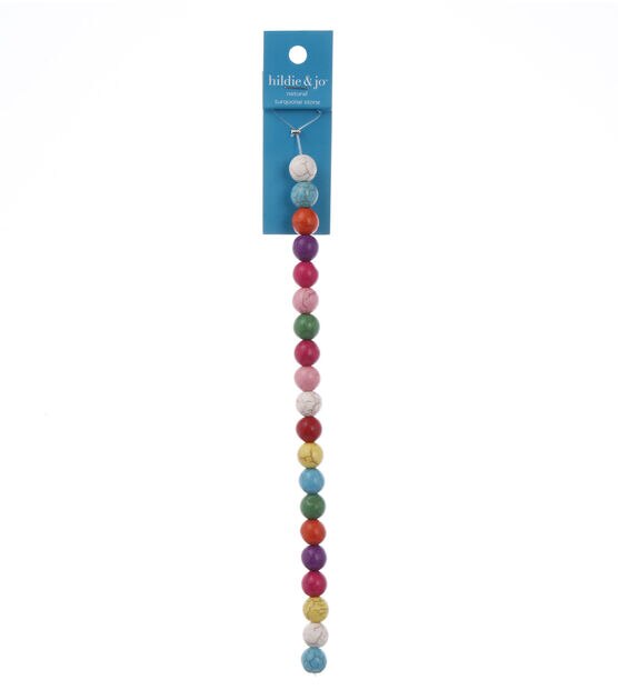 7" Multicolor Sphere Turquoise Stone Bead Strand by hildie & jo