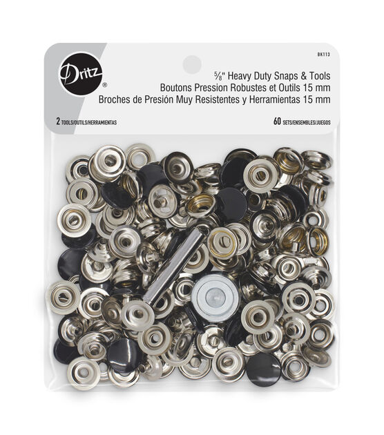 Dritz Heavy Duty Snaps Black 5/8" | JOANN