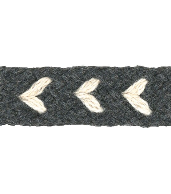Simplicity Tape Trim 0.38'' Arrows on Charcoal