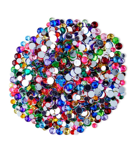 1lb Multicolor Assorted Round Plastic Rhinestones by hildie & jo, , hi-res, image 2