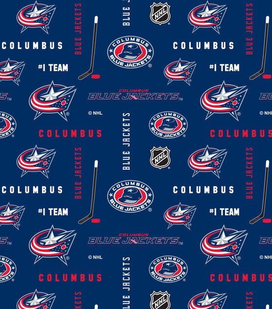 Columbus Blue Jackets Cotton Fabric All Over