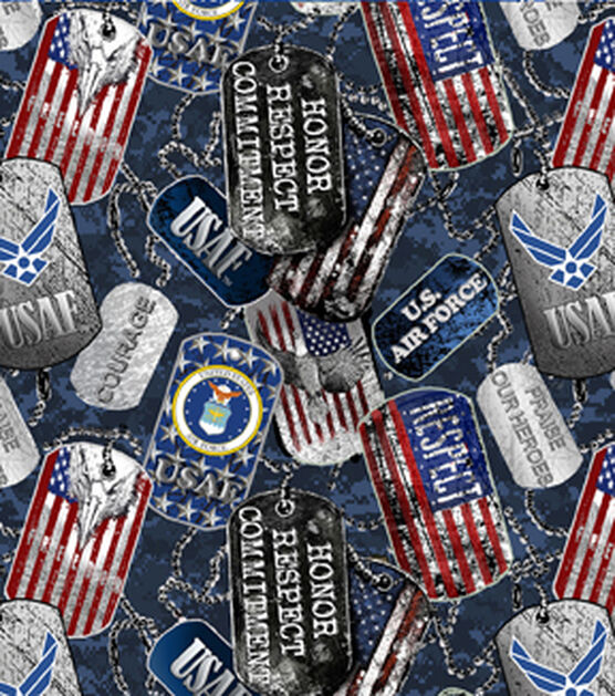 Military Cotton Fabric Air Force Dog Tags, , hi-res, image 2