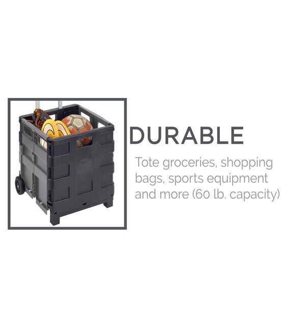 Simplify 16.5" x 14.5" Collapsible Utility Cart, , hi-res, image 3