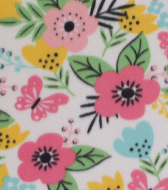 Bright and Sunny Floral Blizzard Fleece Fabric