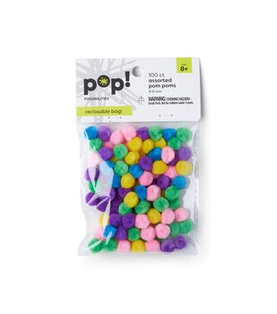 Pop! 38mm White Pom Poms 15pk - Kids Craft Basics - Kids