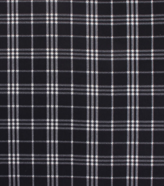 Blizzard Fleece Fabric Simple Plaid Black, , hi-res, image 2