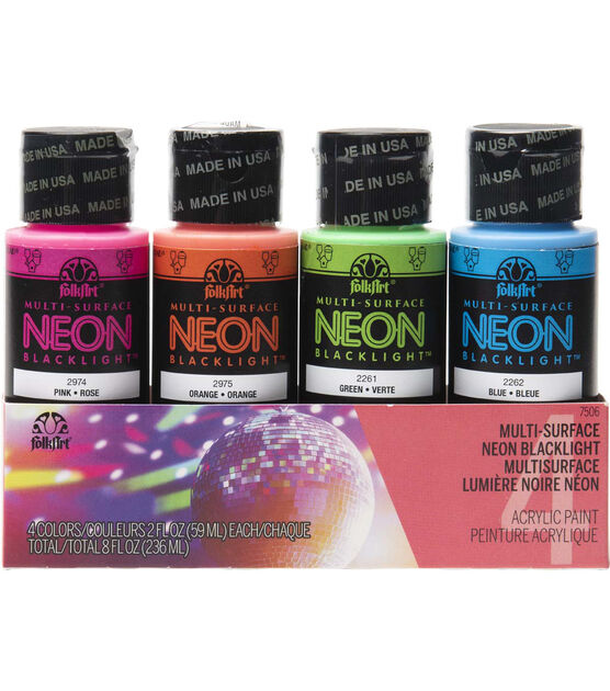 Pentart Glow in the Dark Neon Acrylic Paint for Furniture, Craft
