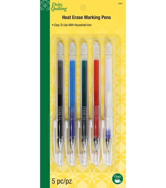 4 Pieces Heat Erasable Fabric Marking Pens Heat Erase Pens with 48 Refills  for Quilting Sewing and Dressmaking 