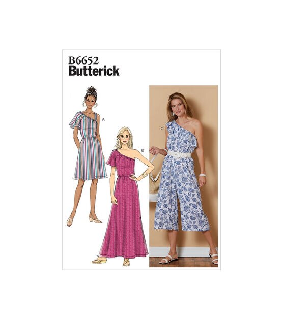 Butterick B6652 Size XS to M Misses Dress & Jumpsuit Sewing Pattern