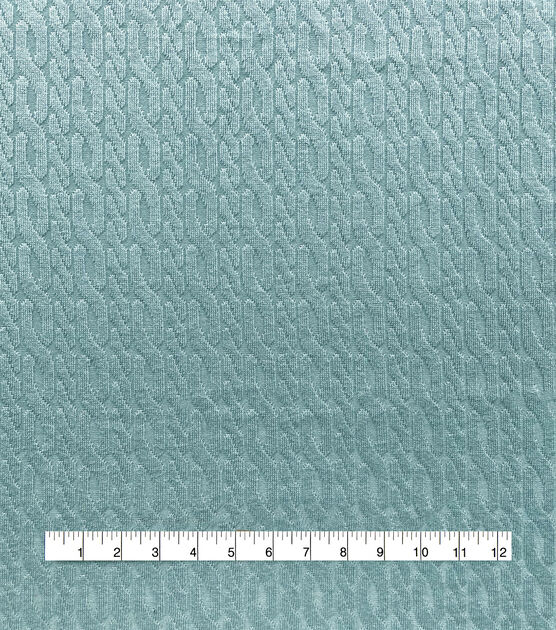 Light Blue Cable Knit Athleisure Fabric, , hi-res, image 5