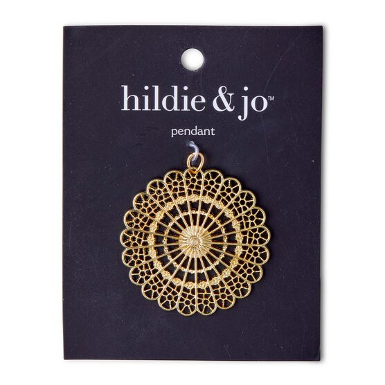 Gold Metal Medallion Pendant by hildie & jo
