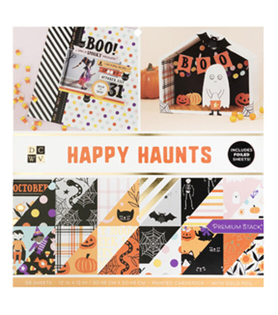 DCWV 36 Sheet 12" x 12" Happy Haunts Double Sided Cardstock Pack