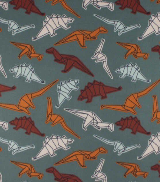 Dino Origami Blizzard Prints Fleece Fabric
