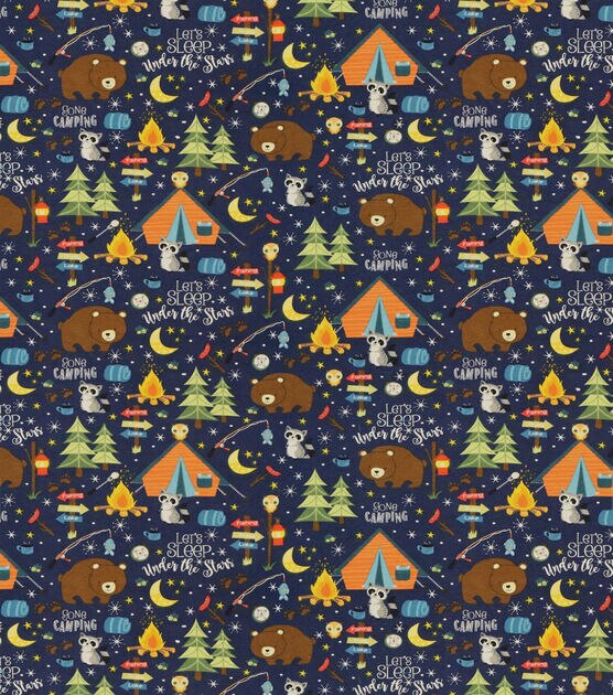 Gone Camping Bear Super Snuggle Flannel Fabric, , hi-res, image 2
