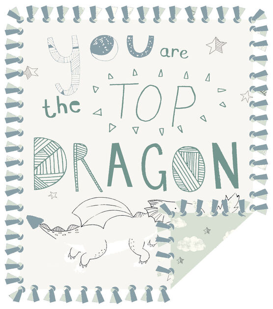 48" Wide You Are the Top Dragon No Sew Fleece Blanket