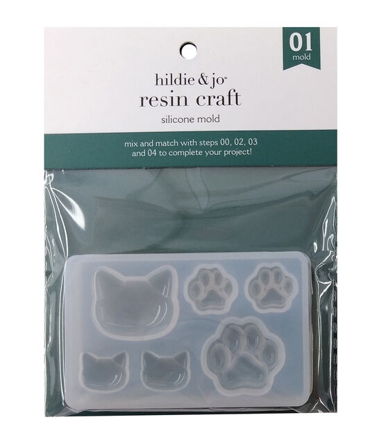 Cat Head & Paw Silicone Resin Mold by hildie & jo