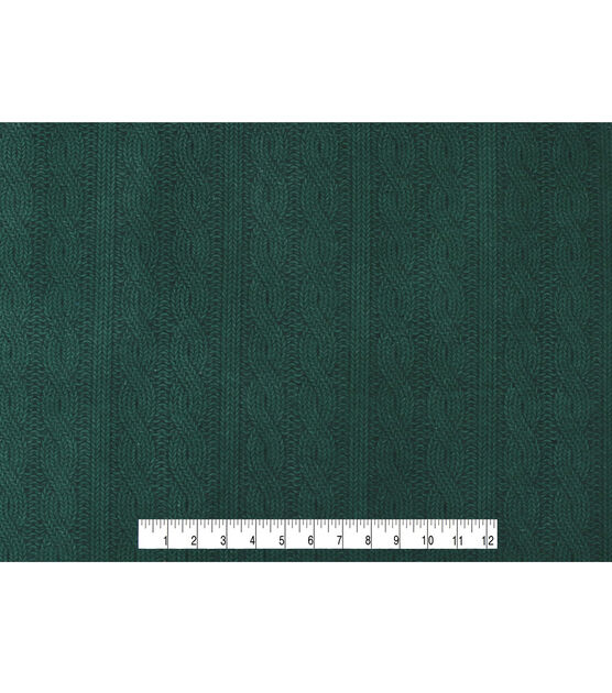 Green Knit Stitch Pattern Super Snuggle Christmas Flannel Fabric, , hi-res, image 4