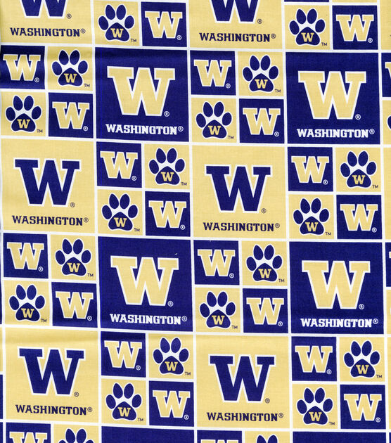 University of Washington Huskies Cotton Fabric Block