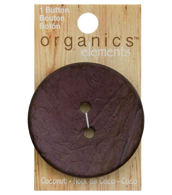 Organic Elements 2" Matte Purple Coconut Round 2 Hole Button