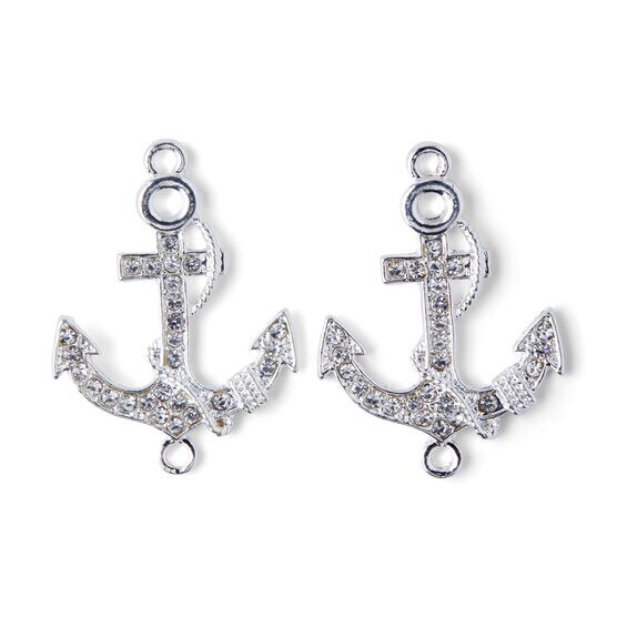 38mm x 29mm Silver Anchor Charms 2pk by hildie & jo, , hi-res, image 2