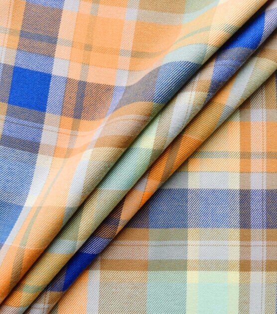 Fall Brushed Plaid Polyester Flannel Fabric, , hi-res, image 3