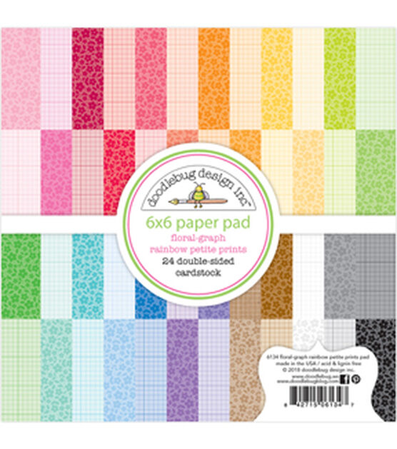 Doodlebug Petite Prints Double-sided Paper Pad - Rainbow Floral & Graph