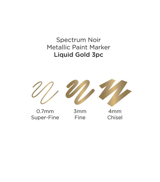 Spectrum Noir Metallic Paint Marker 3/PKg-Liquid Gold