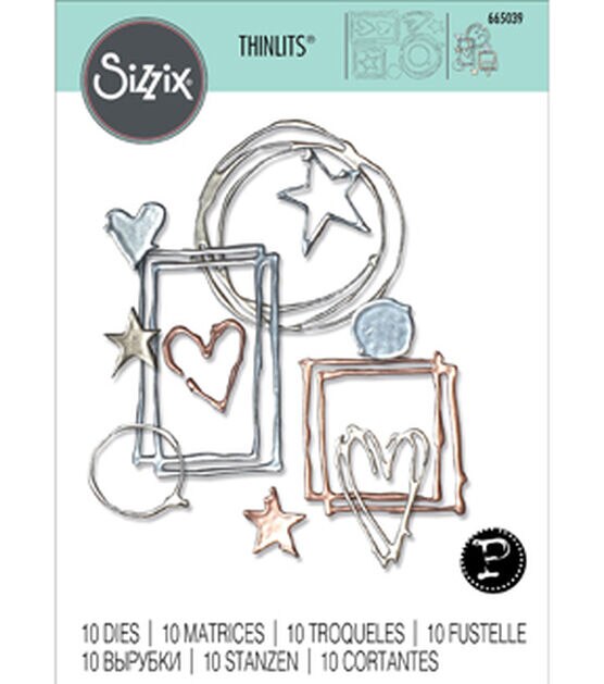Sizzix Thinlits Dies By Pete Hughes Mixed Media 10pc