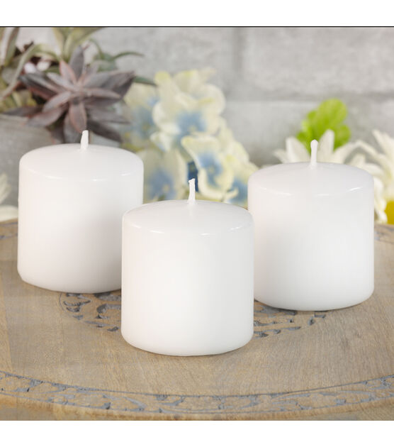3" x 3" White Pillar Candles 3pk by Hudson 43, , hi-res, image 7