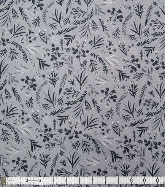 Black Floral & Grasses Quilt Cotton Fabric by Keepsake Calico