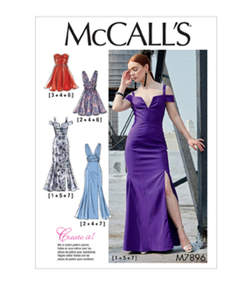McCall's M7896 Size 6 to 22 Misses Dress Sewing Pattern, A5(6-8-10-12-14), swatch
