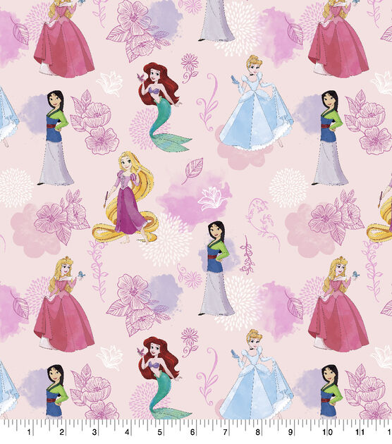 Disney Cotton Fabric Princess Toss