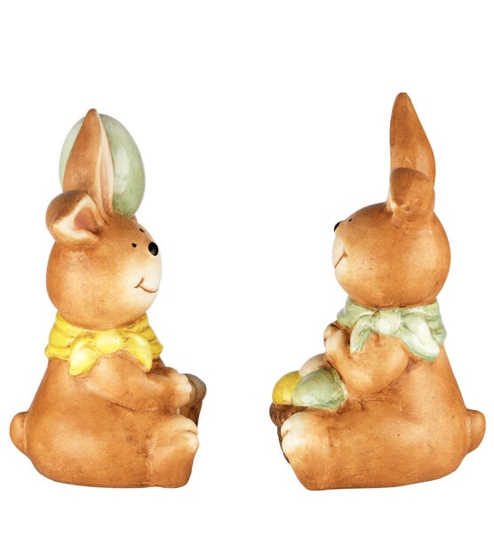 National Tree 7" Easter Bunny Pair Holding Eggs, , hi-res, image 3